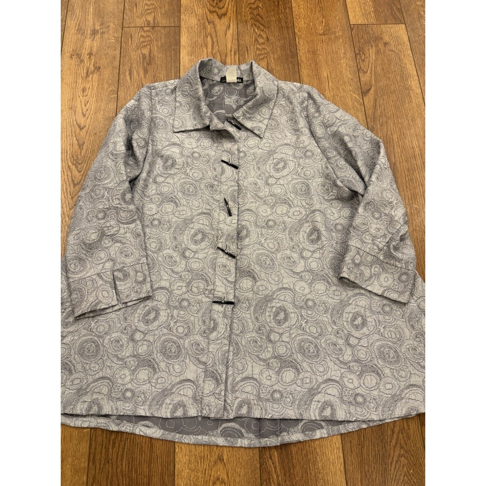 Moonlight Y&S Fashion Silver Gray Artsy Top L Womens Lagenlook Jacket Tunic